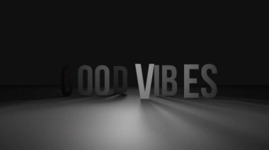 Siyah arkaplandaki beyaz iyi titreşimlerin animasyonu. Sosyal medya ve iletişim arayüzü kavramı dijital olarak oluşturulmuş video.