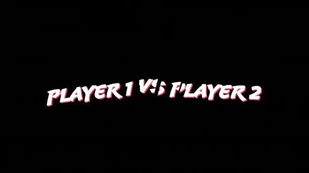 Animation Der Wörter Spieler Gegen Spieler Großbuchstaben Und Roten Linien — Stockvideo