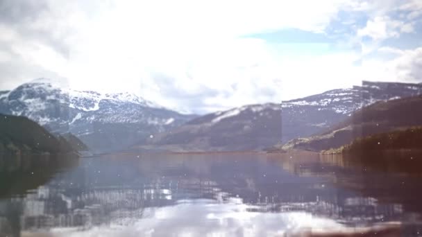 Digital Generiertes Video Von Schönen Flüssen Und Schneebedeckten Bergen — Stockvideo