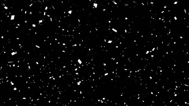Animacja Śniegu Kropki Spadające Czarne Tło Boże Narodzenie Tradycja Zima — Wideo stockowe