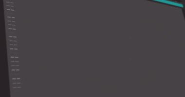 Bilgisayar arayüzü veri işleme ve programlama kodlamasının dijital animasyonu. bilgisayar betiği programlama ve arayüz teknolojisi kavramı