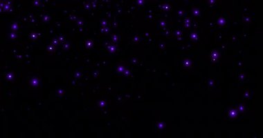 Siyah arkaplana düşen parlak mavi ve mor lekelerin canlandırması. Renk, ışık ve hareket kavramı dijital olarak oluşturulmuş video.