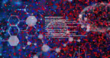 İnsan beyni üzerinde işlenen DNA dizilerinin animasyonu. Küresel bilim, veri işleme, bağlantılar ve ağlar konsepti dijital olarak oluşturulmuş video.