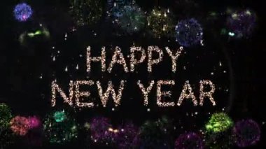 Mutlu yıllar 4k 'ın güzel havai fişek gösterisi.