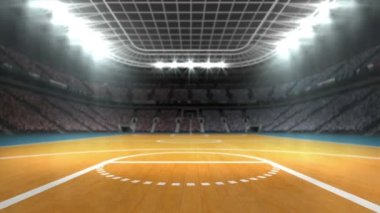 Dijital olarak izleyici 4k ile basketbol stadyumu videosu oluşturuldu.
