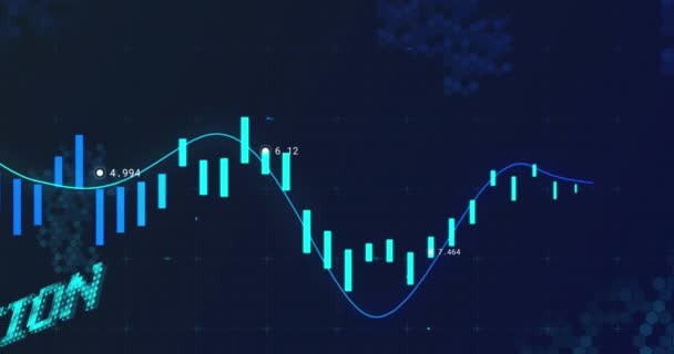 Animace Stagflačního Textu Modře Daty Pro Zpracování Grafů Globální Ekonomika — Stock video