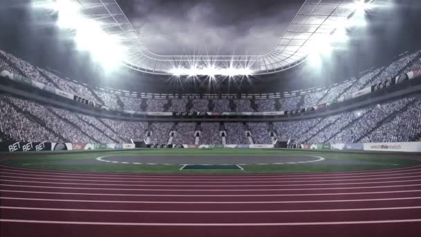 Digitally Generated Video Athletics Stadium Spectator — Stock Video