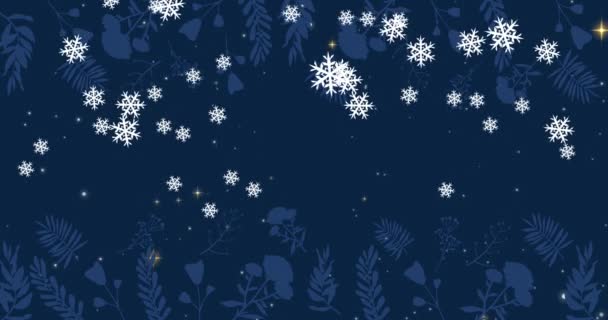 Animazione Natale Auguri Capodanno Russo Sulla Neve Che Cade Natale — Video Stock