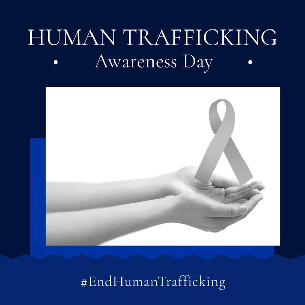 Ημέρα Ενημέρωσης Για Την Εμπορία Ανθρώπων Πάνω Από Ναυτικό Υπόβαθρο — Φωτογραφία Αρχείου