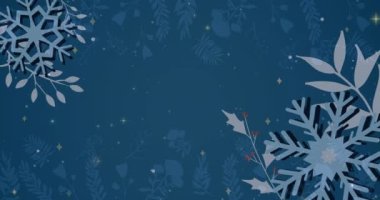 Yılbaşı animasyonu ve Rusya 'da kar yağdığında yeni yıl kutlamaları. Ortodoks Noel, gelenek ve kutlama konsepti dijital olarak oluşturulmuş video.