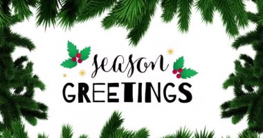 Yılbaşı süslemelerinin ardından gelen mesajların animasyonu. Noel, gelenek ve kutlama konsepti dijital olarak oluşturuldu.