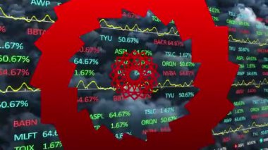 İstatistik ve finansal veri işleme animasyonu. küresel iş, finans ve veri işleme kavramı dijital olarak oluşturulmuş video.