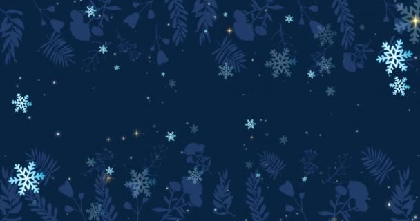 Animacja Świątecznych Pozdrowień Języku Rosyjskim 2025 Roku Nad Śniegiem Padającym — Wideo stockowe