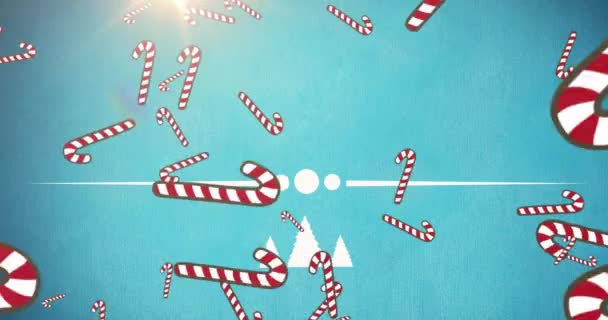 Animación Saludo Navideño Estacional Texto Cirílico Con Bastones Caramelo Rayados — Vídeos de Stock