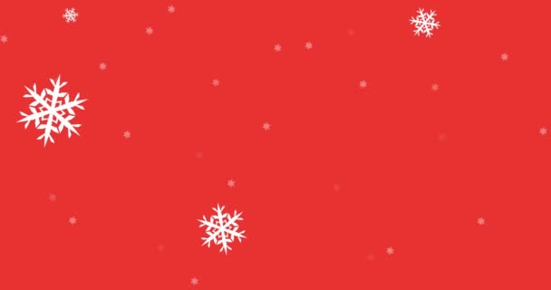 クリスマスに降る雪のアニメーションには喜びの休日のテキストがあります クリスマス お祝いのコンセプトをデジタルで — ストック動画