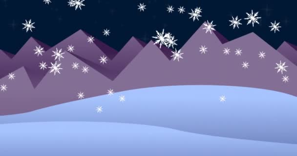 Animering Fallande Snö Över Tre Kungar Jul Vinter Tradition Och — Stockvideo