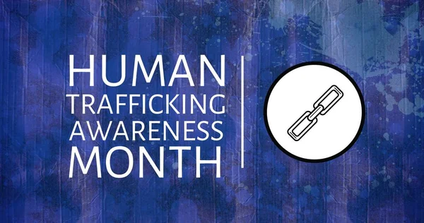 Illustration Human Trafficking Awareness Month Text Chain Circle Abstract Background — Stock Photo, Image