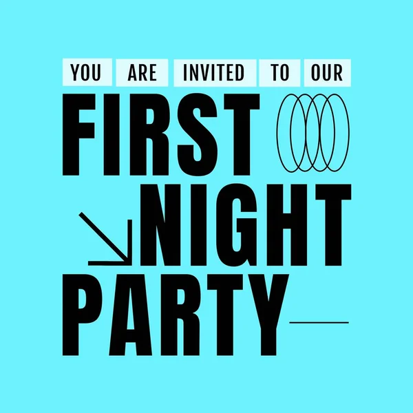Composition First Night Party Text Shapes First Night Celebration Concept — Stock Photo, Image