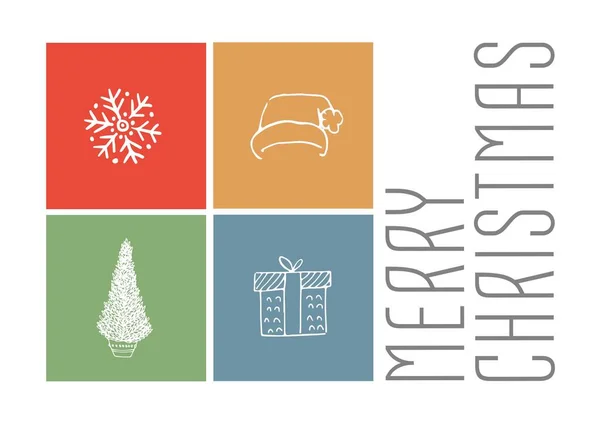 Composition Merry Christmas Text Christmas Icons Christmas Eve Celebration Concept — Stock Photo, Image