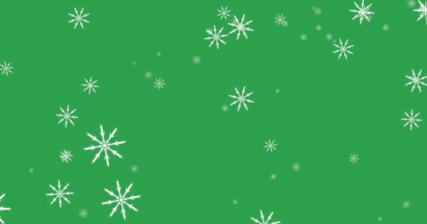 Анимация Веселого Текста Зеленом Фоне Рождество Зима Традиции Празднование Концепции — стоковое видео