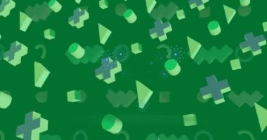 Birçok mavi kar taneleri siyah bir arkaplana karşı hipnotize edici bir şekilde düşüyor..