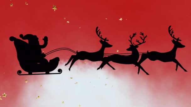 Видеоролик Показывает Цифровую Анимацию Веселых Рождественских Текстов Безделушек Сером Баннере — стоковое видео