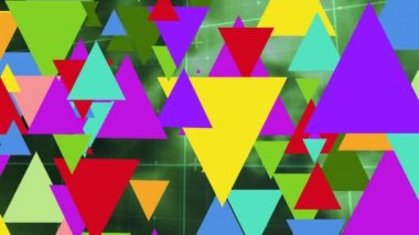 Bu video, görünmez bir arka planda teknolojik uygulama animasyonu sergiliyor. Animasyon yeşil arka planda renkli şekiller içeriyor. Mavi bir odada bir sıçrama teknolojisi arayüzü vurgulanıyor.  