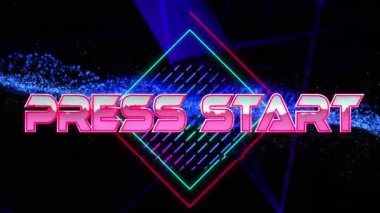 Basın başlangıç metninin siyah arkaplandaki şekiller üzerinden canlandırılması. Retro, sosyal medya ve dijital arayüz konsepti dijital olarak oluşturulmuş video.