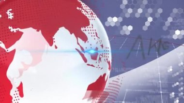 Son dakika haberleri ve gri arkaplanda dünya üzerindeki ışık izlerinin animasyonu. Dijital olarak oluşturulmuş küresel sosyal medya, bilgisayar ve dijital arayüz kavramı.