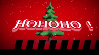 Kış manzarasına düşen mesaj, ağaç ve kar animasyonları. Noel, şenlik, kutlama ve gelenek konsepti dijital olarak oluşturuldu.