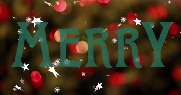 Animação Cumprimentos Natal Texto Sobre Luzes Fadas Natal Natal Festa — Vídeo de Stock