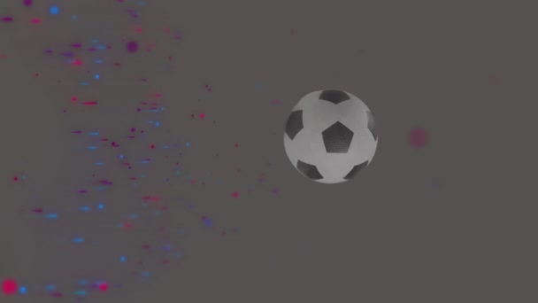 Animacja Piłki Nożnej Spada Kształty Koncepcja Globalnego Sportu Cyfrowego Interfejsu — Wideo stockowe