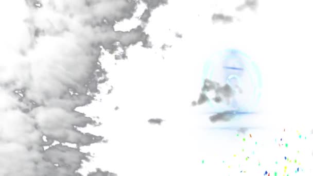 Animazione Particelle Colorate Nuvole Che Muovono Sfondo Bianco Generato Digitalmente — Video Stock