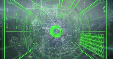 Bağlantılar ağı ve veri işleme ağı ile dünyanın bağlantıları ve veri işleme ağı ile animasyonunun animasyonu. Dijital olarak oluşturulmuş küresel finans, iş, bağlantılar ve veri işleme kavramı