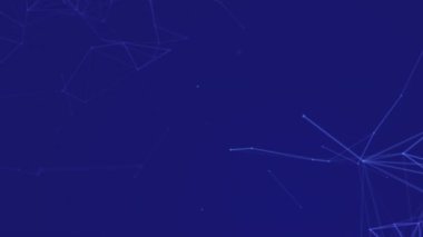 Bağlantı ağı üzerinden mavi arkaplan animasyonu. Küresel iş ve dijital arayüz kavramı dijital olarak oluşturulmuş video.