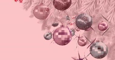 Beyaz arka plandaki keklerin üzerinde noel tebriklerinin animasyonu. Sevgililer Günü ve Aşk Konsepti.