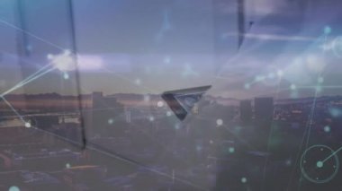 Muhtelif doktorlar ve şehirler arası bağlantı ağının animasyonu. Dijital olarak oluşturulmuş küresel bağlantılar, tıp ve dijital arayüz kavramı.