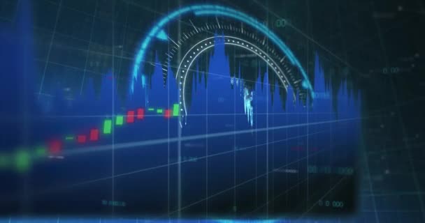 Animering Finansiella Data Bearbetning Över Omfattning Skanning Med Uah Symbol — Stockvideo