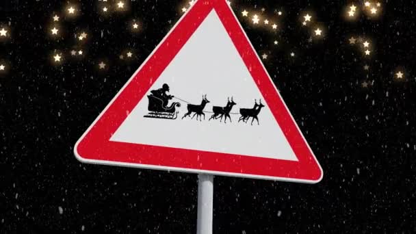黒い背景に落ちる金の星のデジタルアニメーション 金の星は この期間中に装飾として一般的に使用されているので これは おそらくクリスマスシーズンの表現です — ストック動画