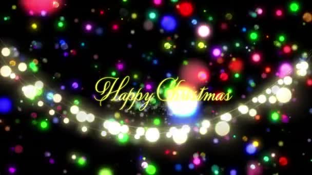 Animacja Świecących Świateł Bajki Boże Narodzenie Pozdrowienia Tekst Boże Narodzenie — Wideo stockowe