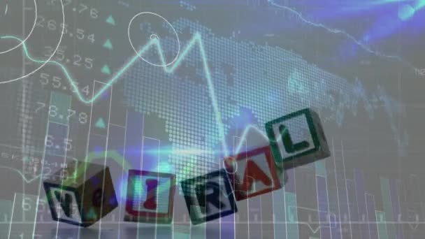 Virales Herunterfallen Zeitlupe Globales Finanz Wirtschafts Geschäfts Und Digitales Schnittstellenkonzept — Stockvideo