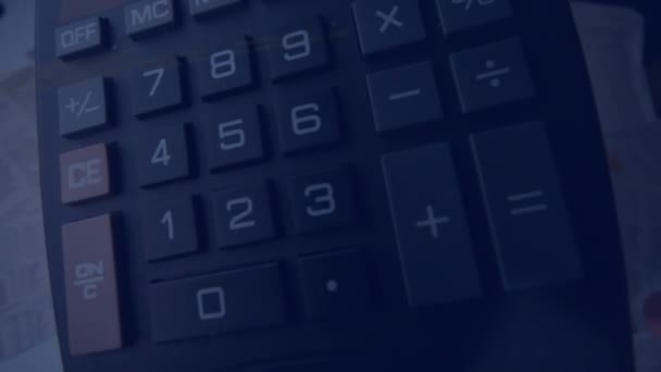 Animation Data Processing Vintage Calculator Global Finance Economy Accountancy Budget — Stock Video