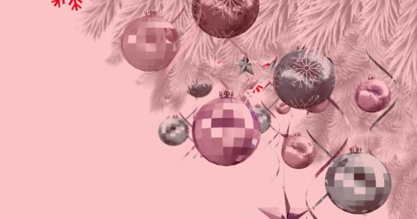 Animace Vánočních Pozdravů Visačce Nad Cupcakes Bílém Pozadí Valentines Koncept — Stock video