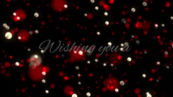 光のスポットに幸せな休日のテキストを希望するアニメーション クリスマス お祝いのコンセプトデジタル生成ビデオ — ストック動画