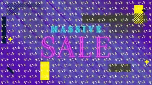 Animation Des Massiven Verkaufstextes Über Musterreihen Verkaufs Einzelhandels Und Kommunikationskonzept — Stockvideo