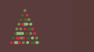 Kahverengi arka planda noel ağacı animasyonu. Noel, şenlik, kutlama ve gelenek konsepti dijital olarak oluşturuldu.