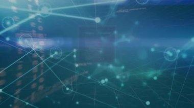 Ses dalgası, küre, çizgiler ve merceklerle bağlantılı noktalar üzerinden 6G metnin animasyonu. Dijital olarak üretilmiş, hologram, küreselleşme, aydınlanma, iletişim, müzik ve teknoloji konsepti.