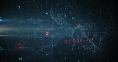 Siber saldırı metninin animasyonu, güvenlik kilidi üzerinden veri işleme. Küresel çevrimiçi güvenlik, bilgisayar, bağlantılar, ağlar ve dijital arayüz konsepti dijital olarak oluşturuldu.