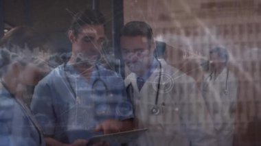 Kafkas grubu üzerinden bağlantı ağının animasyonu. Küresel tıp ve bağlantılar konsepti dijital oluşturulmuş video.