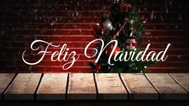 Felix Navidad 'ın Noel Animasyonu Noel ağacı üzerinden mesaj atıyor. Noel, gelenek, kutlama ve şenlik kavramı dijital olarak oluşturuldu.